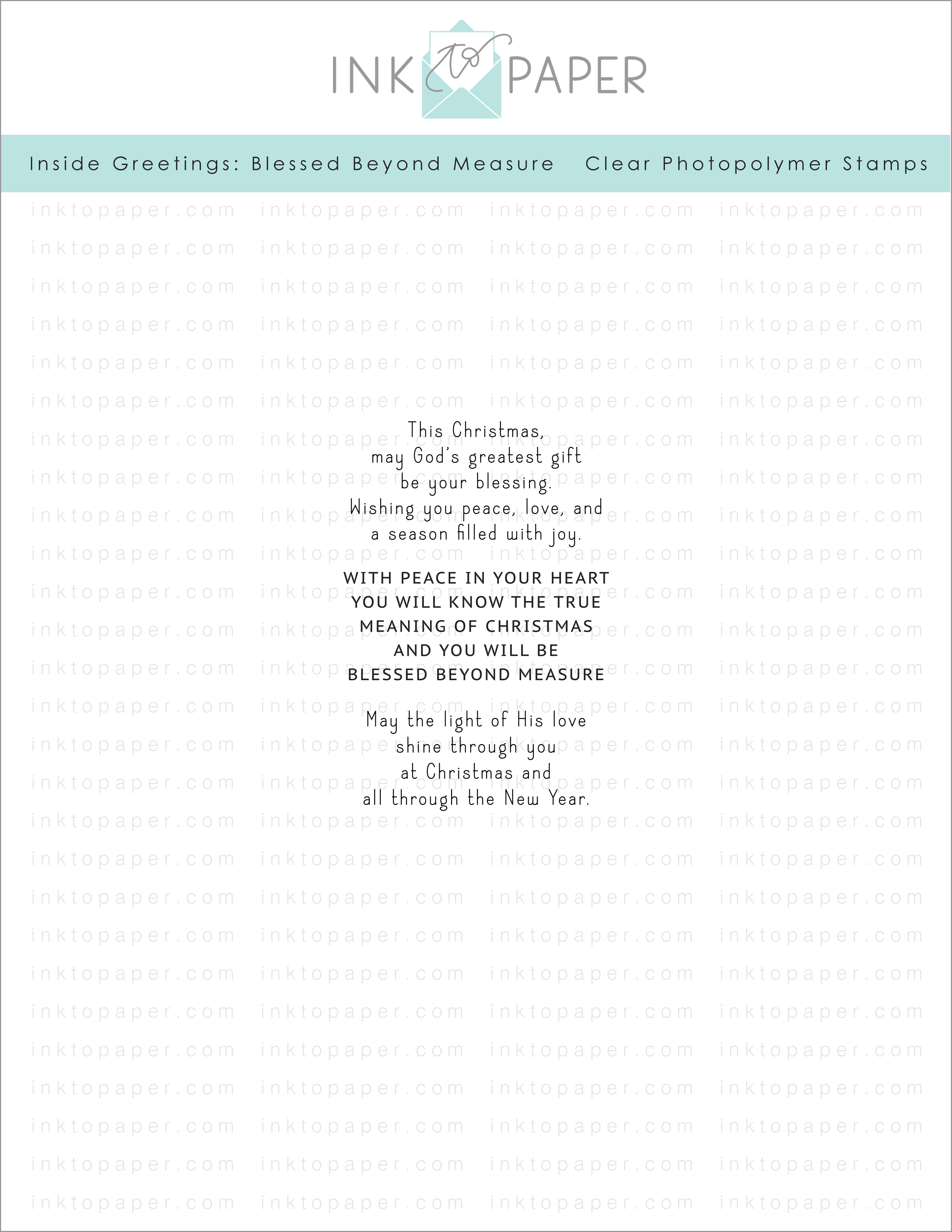 Inside Greetings: Blessed Beyond Measure Mini Stamp Set