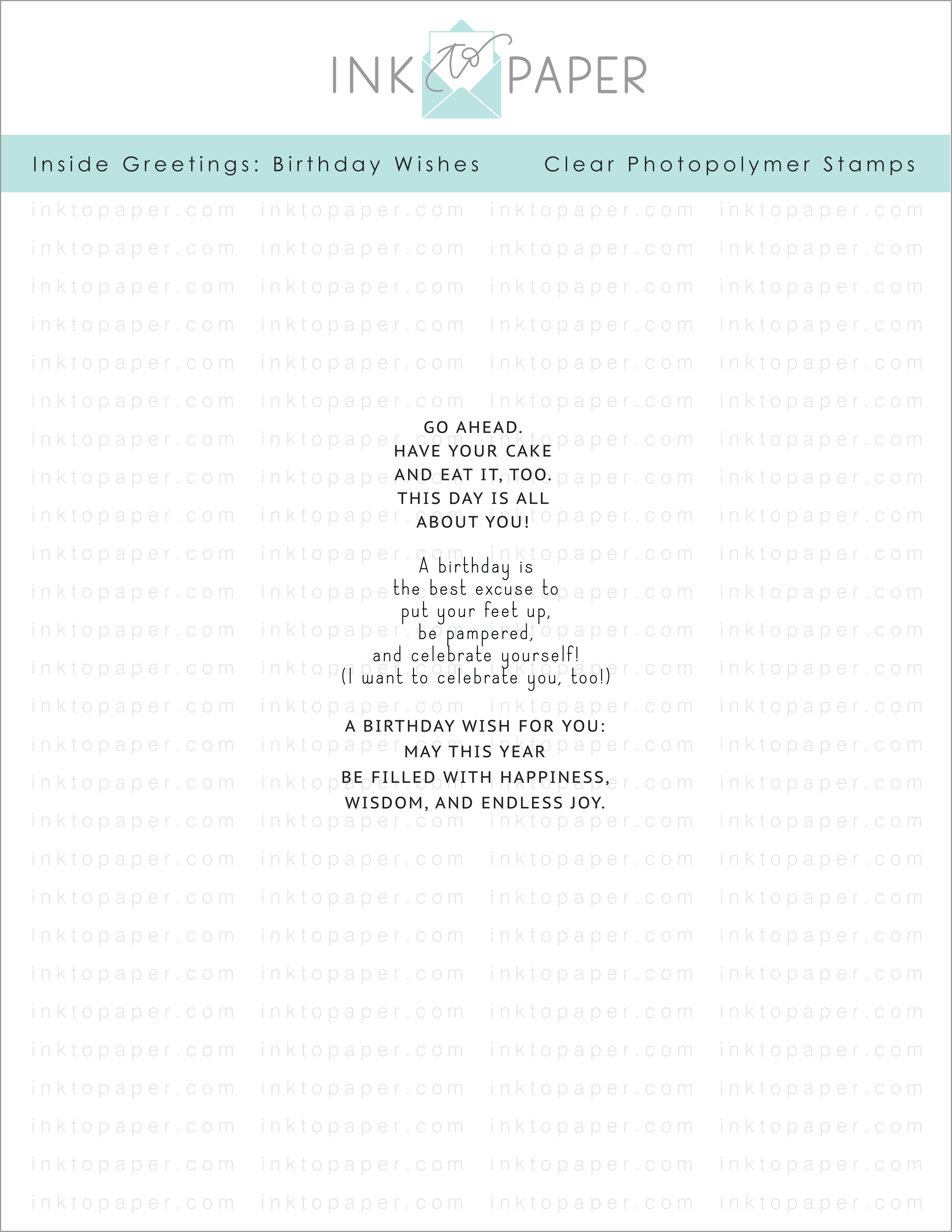 Inside Greetings: Birthday Wishes Mini Stamp Set