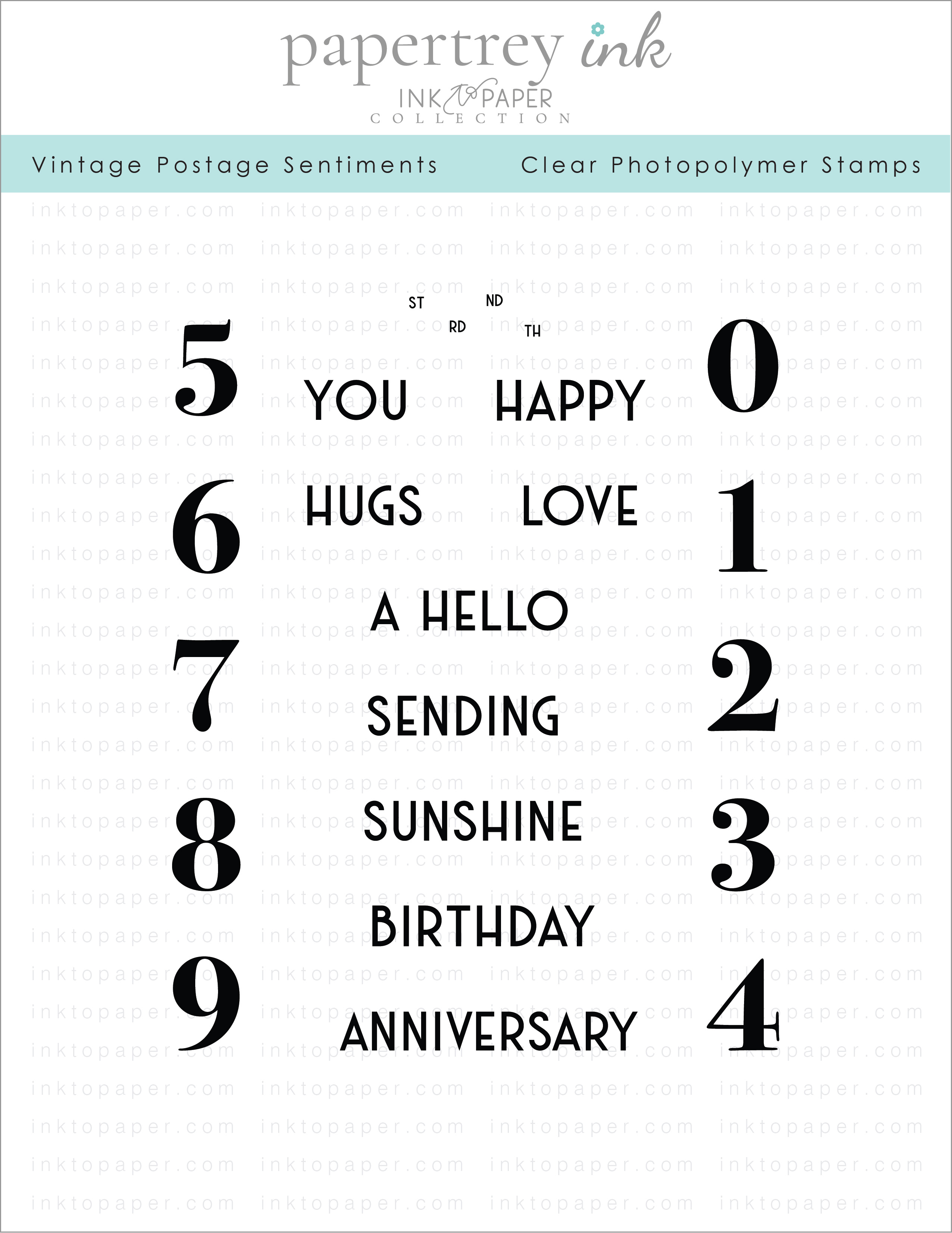 Vintage Postage Card Sentiments Stamp Set