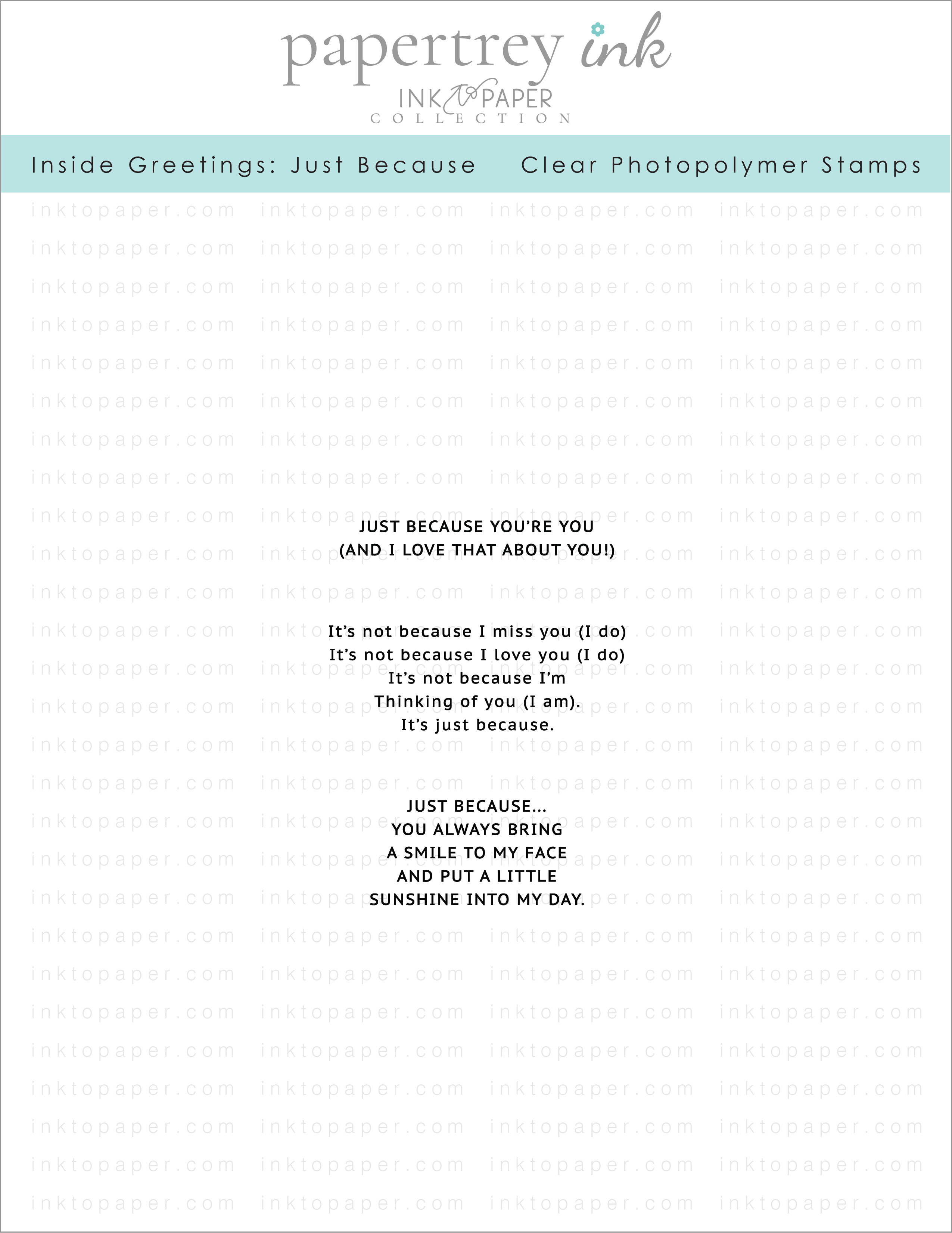 Inside Greetings: Just Because Mini Stamp Set