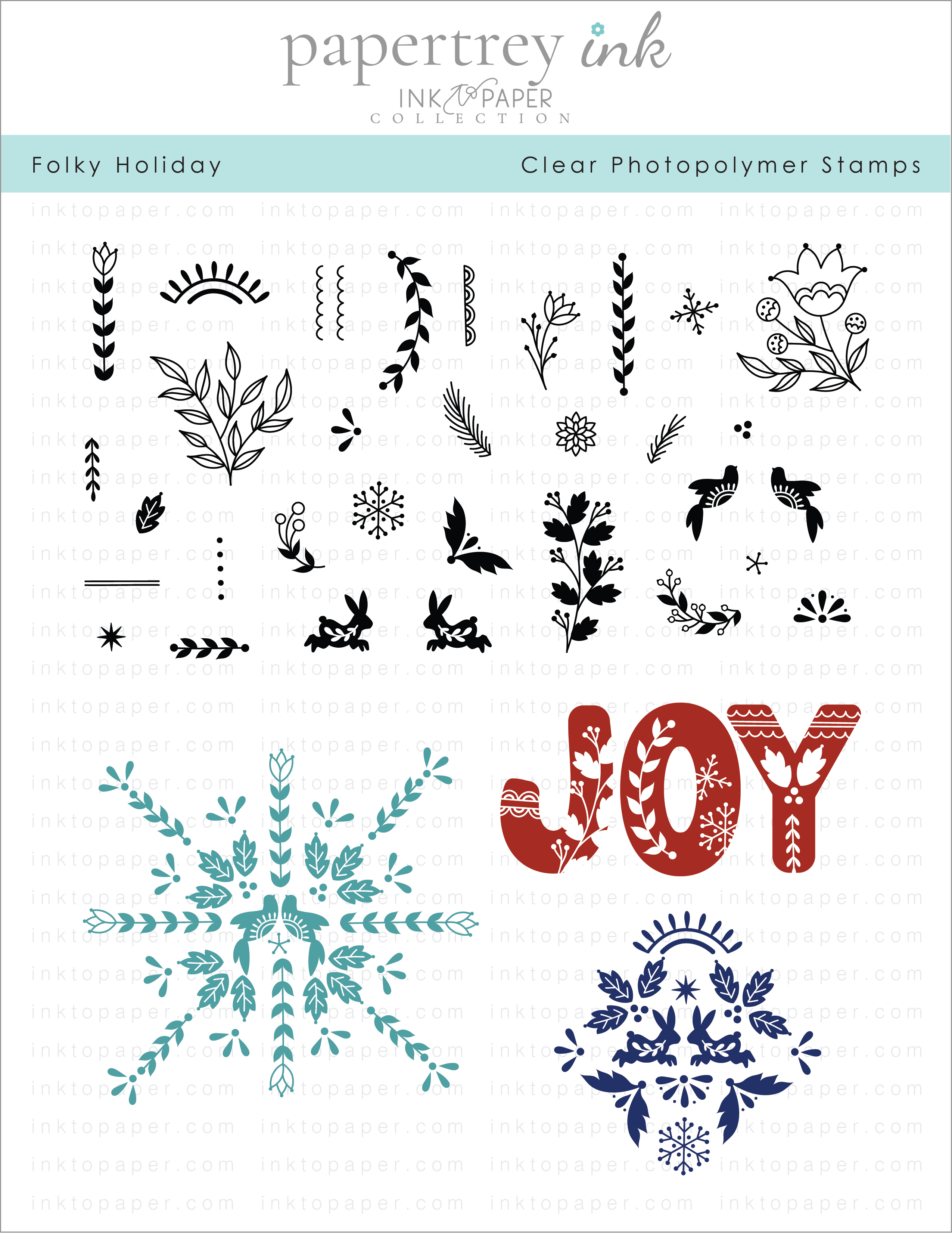 Folky Holiday Stamp Set