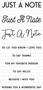 Sentiment Staples: Just A Note Mini Stamp Set
