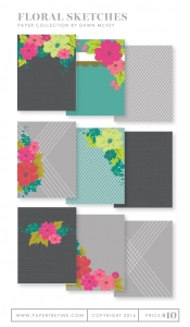 Floral Sketches Patterned Paper Collection (36 sheets)