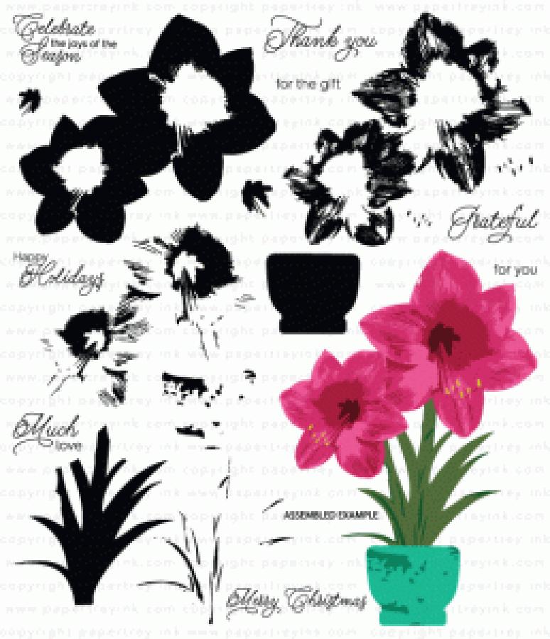 Blooming Amaryllis Stamp Set + Die Bundle