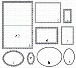 Papertrey Ink - Noted: Scalloped A2 Die Collection (set of 9)