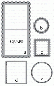 Papertrey Ink - Noted: Scalloped Square Die Collection (set of 5)