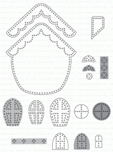Papertrey Ink - Stitched Gingerbread House Die