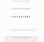 Type Strip Numbers III Mini Stamp Set